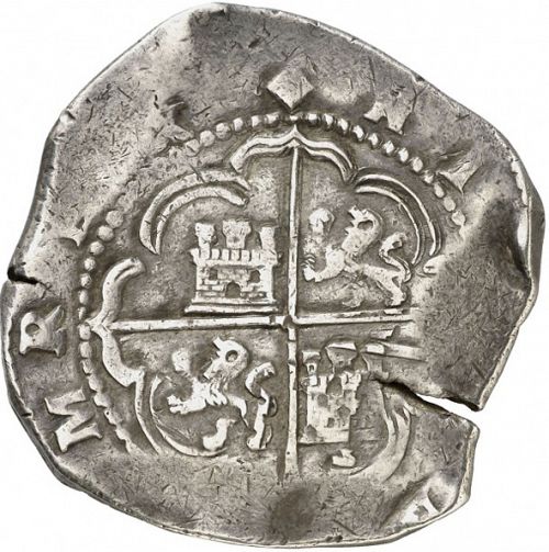 8 Reales Reverse Image minted in SPAIN in 1597C (1556-98  -  FELIPE II)  - The Coin Database