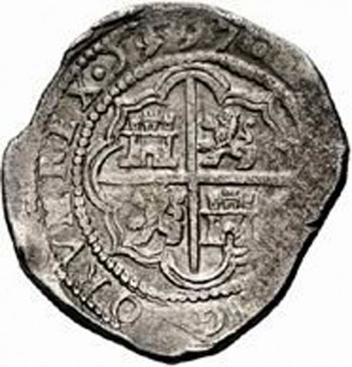 8 Reales Reverse Image minted in SPAIN in 1597I (1556-98  -  FELIPE II)  - The Coin Database
