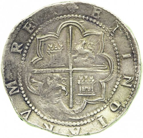 8 Reales Reverse Image minted in SPAIN in ND/D (1556-98  -  FELIPE II)  - The Coin Database