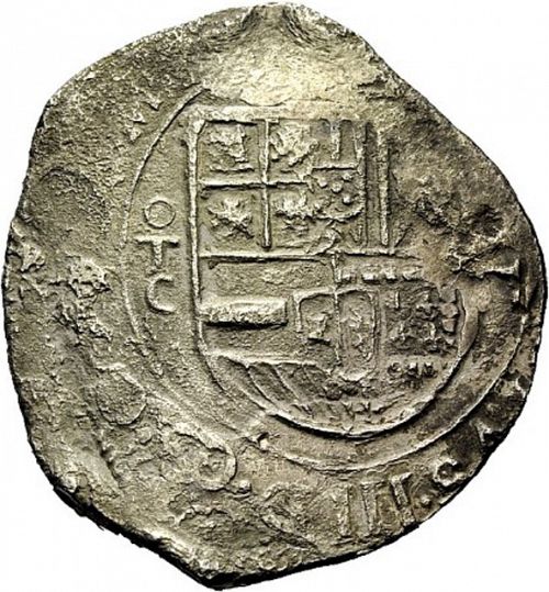 8 Reales Obverse Image minted in SPAIN in 1599C (1598-21  -  FELIPE III)  - The Coin Database