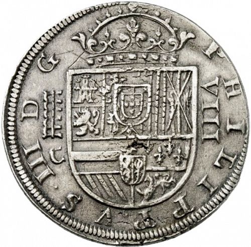 8 Reales Obverse Image minted in SPAIN in 1611C (1598-21  -  FELIPE III)  - The Coin Database