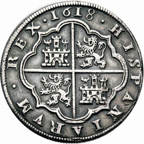 8 Reales Reverse Image minted in SPAIN in 1618A (1598-21  -  FELIPE III)  - The Coin Database