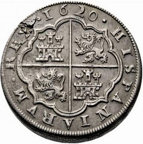 8 Reales Reverse Image minted in SPAIN in 1620A (1598-21  -  FELIPE III)  - The Coin Database
