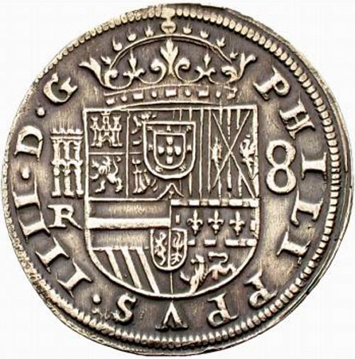 8 Reales Obverse Image minted in SPAIN in 1636R (1621-65  -  FELIPE IV)  - The Coin Database