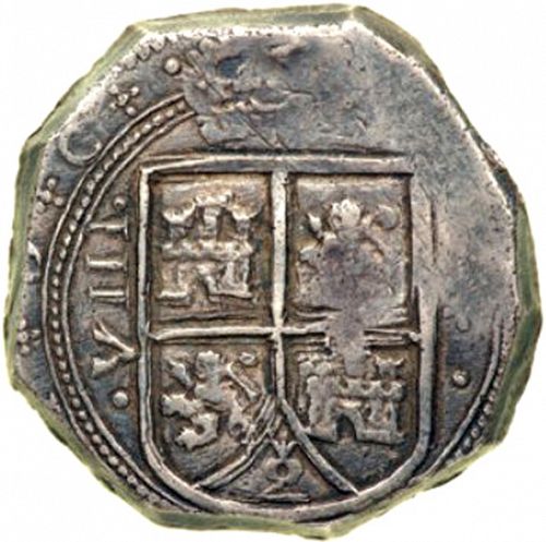 8 Reales Obverse Image minted in SPAIN in 1651PoRMS (1621-65  -  FELIPE IV)  - The Coin Database