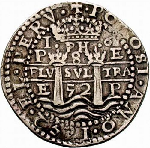 8 Reales Obverse Image minted in SPAIN in 1652E (1621-65  -  FELIPE IV)  - The Coin Database