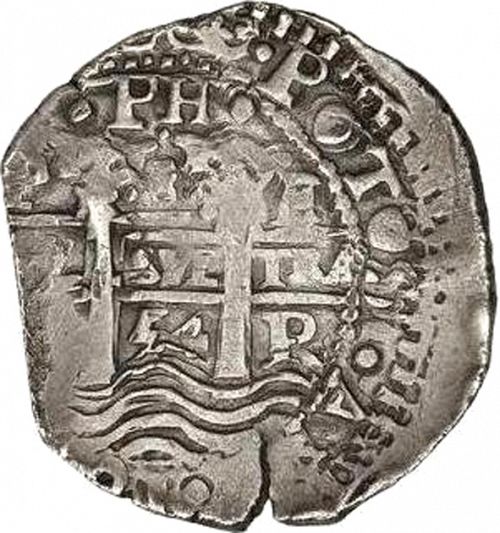 8 Reales Obverse Image minted in SPAIN in 1654E (1621-65  -  FELIPE IV)  - The Coin Database