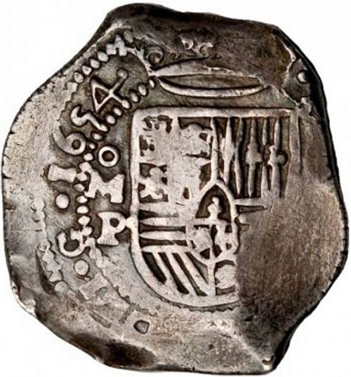 8 Reales Obverse Image minted in SPAIN in 1654P (1621-65  -  FELIPE IV)  - The Coin Database