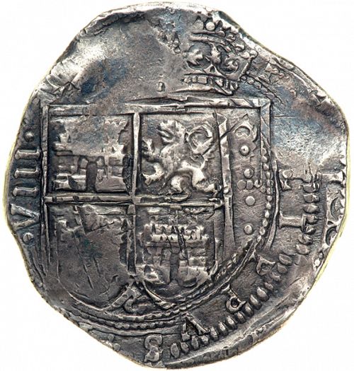 8 Reales Obverse Image minted in SPAIN in 1657PoRS (1621-65  -  FELIPE IV)  - The Coin Database