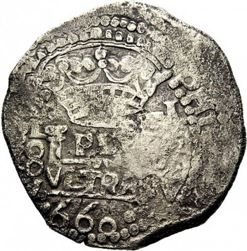 8 Reales Obverse Image minted in SPAIN in 1660V (1621-65  -  FELIPE IV)  - The Coin Database