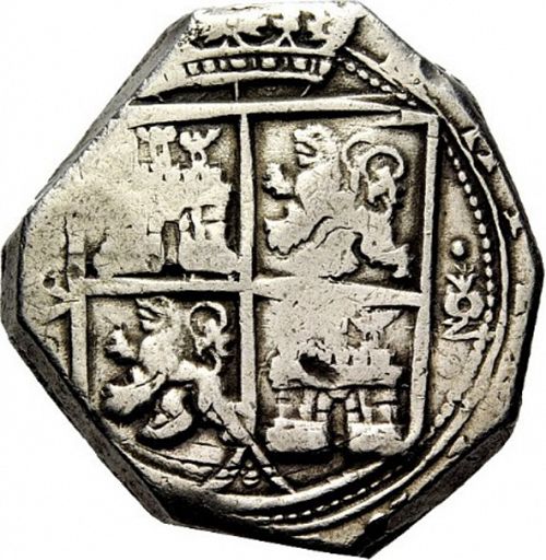 8 Reales Obverse Image minted in SPAIN in 1662PoRS (1621-65  -  FELIPE IV)  - The Coin Database