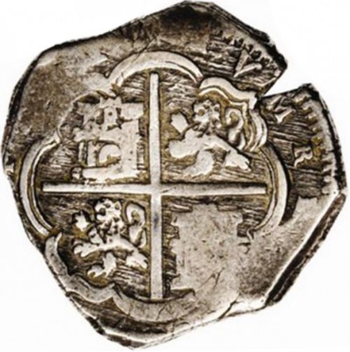 8 Reales Reverse Image minted in SPAIN in 1628E (1621-65  -  FELIPE IV)  - The Coin Database
