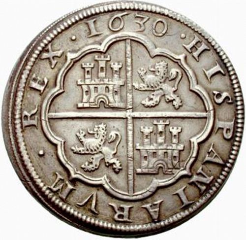8 Reales Reverse Image minted in SPAIN in 1630P (1621-65  -  FELIPE IV)  - The Coin Database