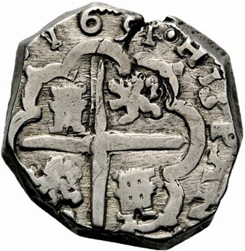 8 Reales Reverse Image minted in SPAIN in 1651N (1621-65  -  FELIPE IV)  - The Coin Database