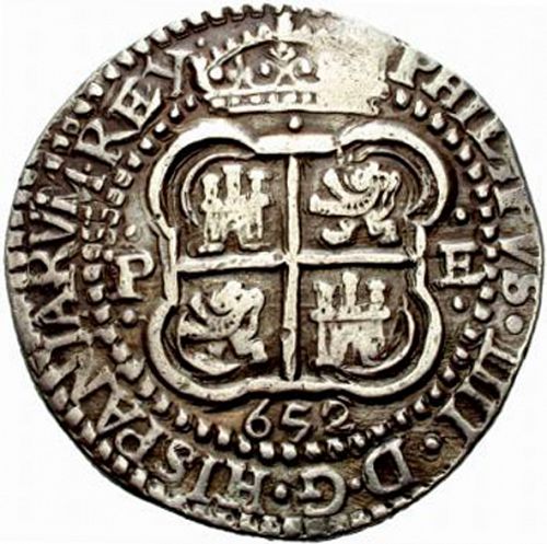 8 Reales Reverse Image minted in SPAIN in 1652E (1621-65  -  FELIPE IV)  - The Coin Database