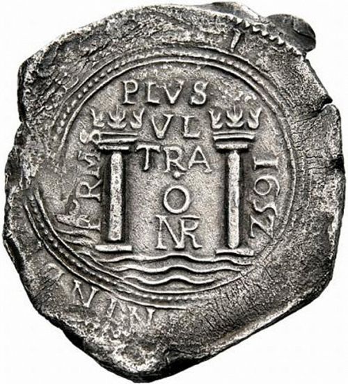 8 Reales Reverse Image minted in SPAIN in 1652PoRMS (1621-65  -  FELIPE IV)  - The Coin Database