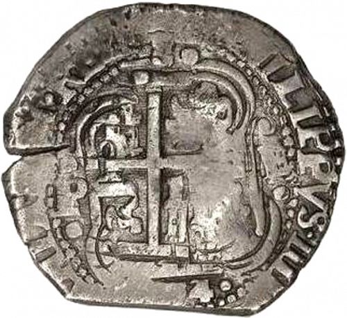 8 Reales Reverse Image minted in SPAIN in 1654E (1621-65  -  FELIPE IV)  - The Coin Database