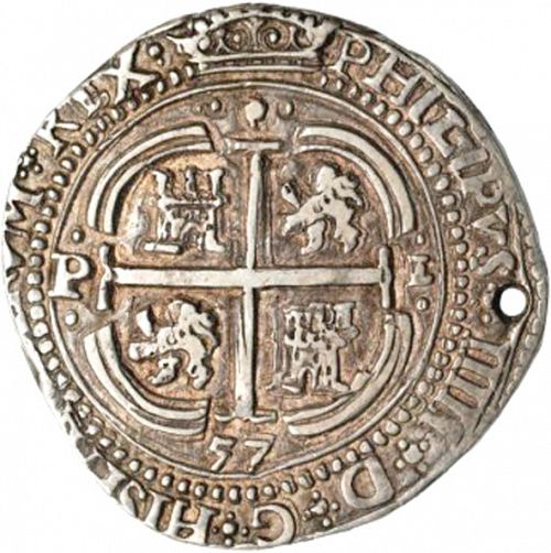 8 Reales Reverse Image minted in SPAIN in 1657E (1621-65  -  FELIPE IV)  - The Coin Database