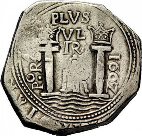 8 Reales Reverse Image minted in SPAIN in 1662PoRS (1621-65  -  FELIPE IV)  - The Coin Database
