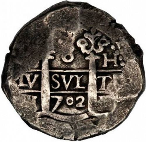 8 Reales Obverse Image minted in SPAIN in 1702H (1700-46  -  FELIPE V)  - The Coin Database