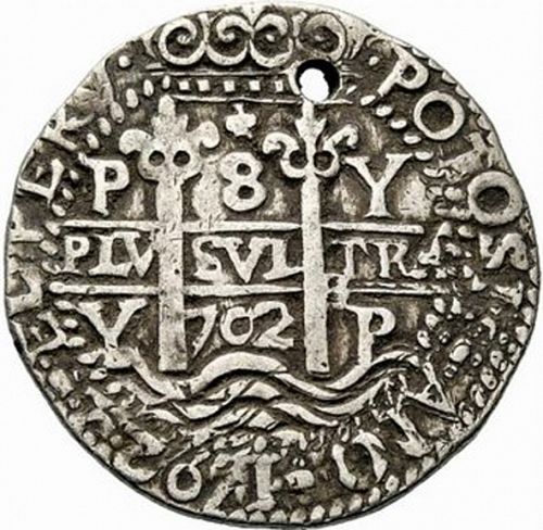 8 Reales Obverse Image minted in SPAIN in 1702Y (1700-46  -  FELIPE V)  - The Coin Database