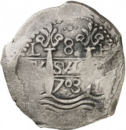8 Reales Obverse Image minted in SPAIN in 1703H (1700-46  -  FELIPE V)  - The Coin Database