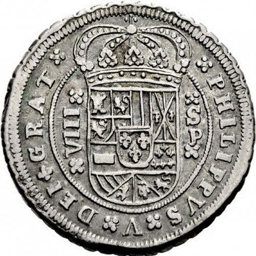 8 Reales Obverse Image minted in SPAIN in 1704P (1700-46  -  FELIPE V)  - The Coin Database