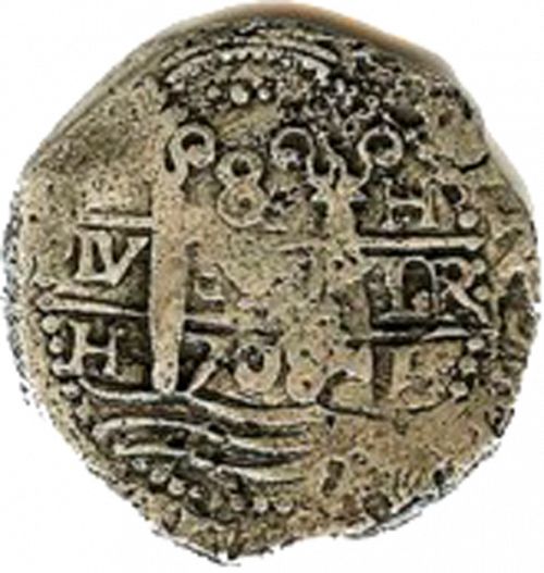 8 Reales Obverse Image minted in SPAIN in 1708H (1700-46  -  FELIPE V)  - The Coin Database
