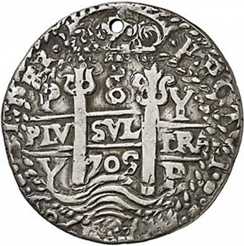 8 Reales Obverse Image minted in SPAIN in 1709Y (1700-46  -  FELIPE V)  - The Coin Database