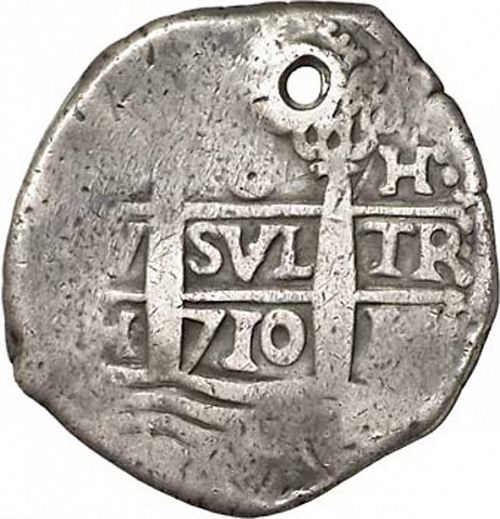 8 Reales Obverse Image minted in SPAIN in 1710H (1700-46  -  FELIPE V)  - The Coin Database