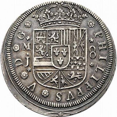 8 Reales Obverse Image minted in SPAIN in 1710J (1700-46  -  FELIPE V)  - The Coin Database