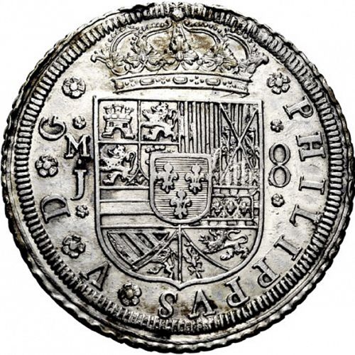 8 Reales Obverse Image minted in SPAIN in 1711J (1700-46  -  FELIPE V)  - The Coin Database