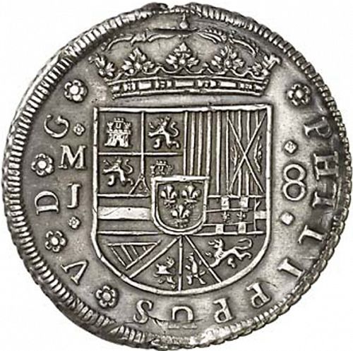 8 Reales Obverse Image minted in SPAIN in 1714J (1700-46  -  FELIPE V)  - The Coin Database