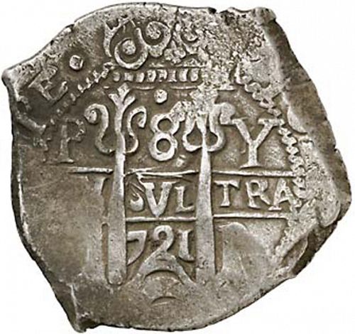 8 Reales Obverse Image minted in SPAIN in 1721Y (1700-46  -  FELIPE V)  - The Coin Database