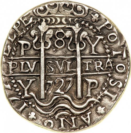 8 Reales Obverse Image minted in SPAIN in 1727Y (1700-46  -  FELIPE V)  - The Coin Database