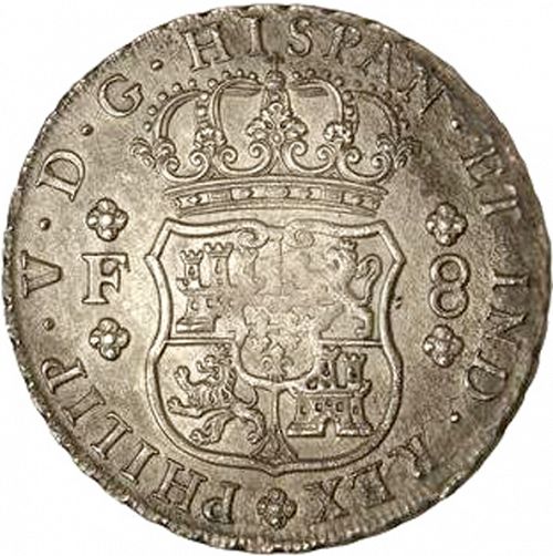 8 Reales Obverse Image minted in SPAIN in 1733F (1700-46  -  FELIPE V)  - The Coin Database
