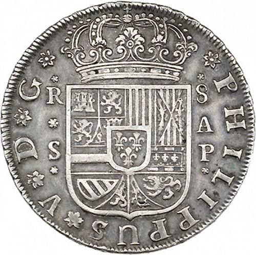8 Reales Obverse Image minted in SPAIN in 1735AP (1700-46  -  FELIPE V)  - The Coin Database