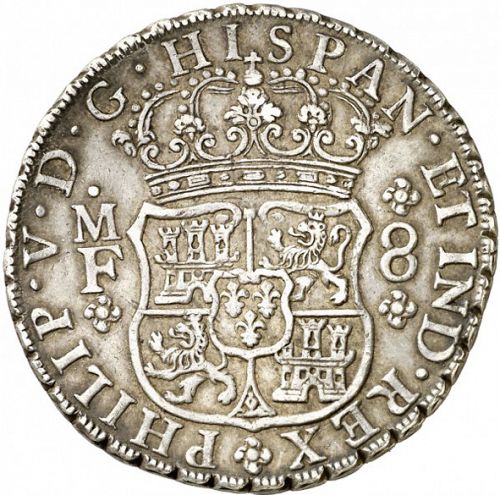 8 Reales Obverse Image minted in SPAIN in 1736MF (1700-46  -  FELIPE V)  - The Coin Database