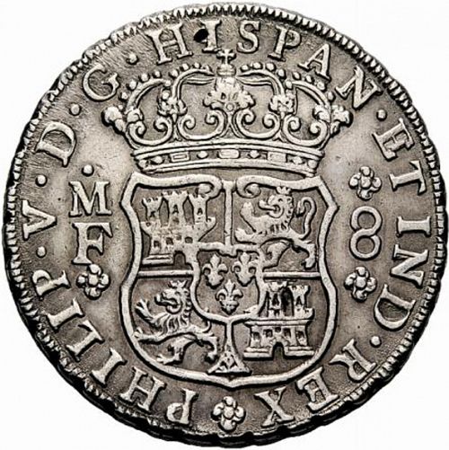 8 Reales Obverse Image minted in SPAIN in 1739MF (1700-46  -  FELIPE V)  - The Coin Database