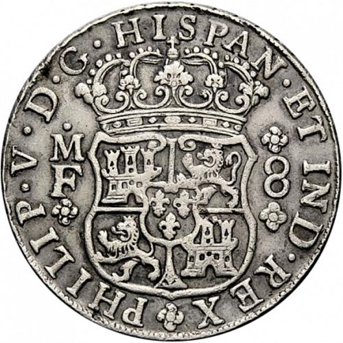 8 Reales Obverse Image minted in SPAIN in 1742MF (1700-46  -  FELIPE V)  - The Coin Database
