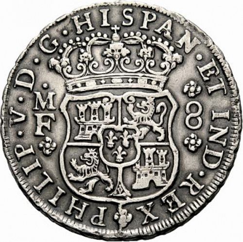 8 Reales Obverse Image minted in SPAIN in 1745MF (1700-46  -  FELIPE V)  - The Coin Database