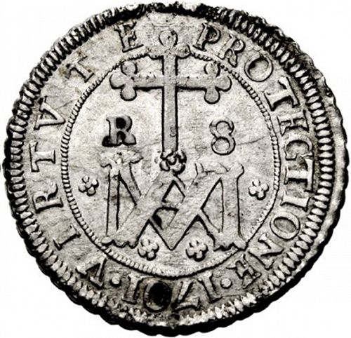 8 Reales Reverse Image minted in SPAIN in 1701M (1700-46  -  FELIPE V)  - The Coin Database