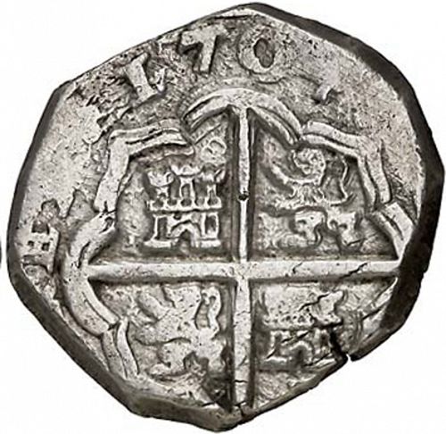 8 Reales Reverse Image minted in SPAIN in 1704BR (1700-46  -  FELIPE V)  - The Coin Database