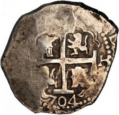 8 Reales Reverse Image minted in SPAIN in 1704H (1700-46  -  FELIPE V)  - The Coin Database