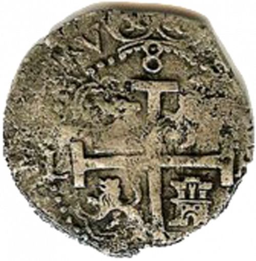 8 Reales Reverse Image minted in SPAIN in 1708H (1700-46  -  FELIPE V)  - The Coin Database