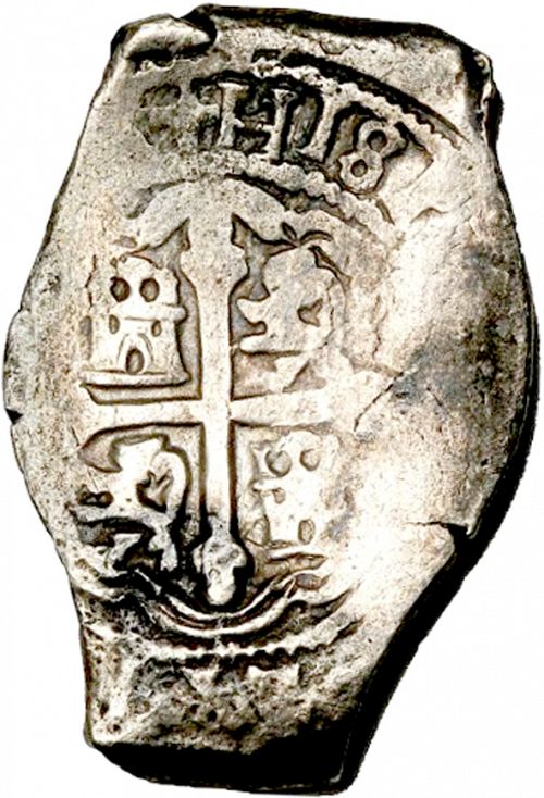 8 Reales Reverse Image minted in SPAIN in 1708J (1700-46  -  FELIPE V)  - The Coin Database