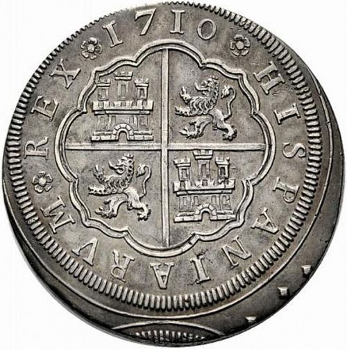 8 Reales Reverse Image minted in SPAIN in 1710J (1700-46  -  FELIPE V)  - The Coin Database