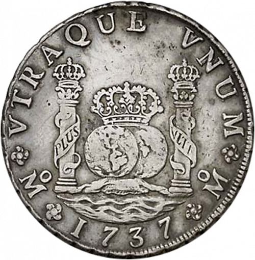 8 Reales Reverse Image minted in SPAIN in 1737MF (1700-46  -  FELIPE V)  - The Coin Database