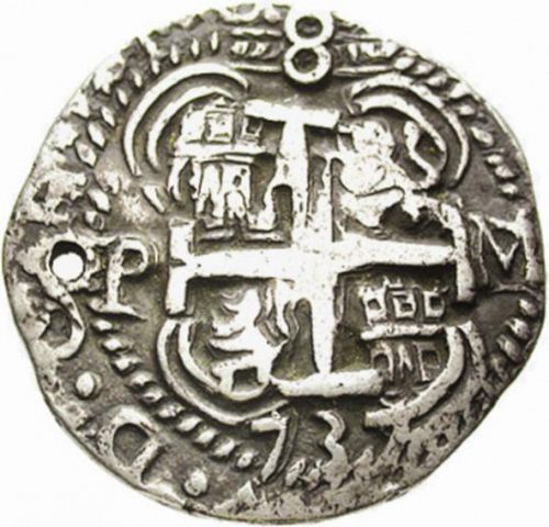 8 Reales Reverse Image minted in SPAIN in 1737M (1700-46  -  FELIPE V)  - The Coin Database