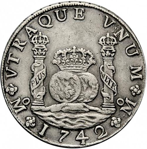 8 Reales Reverse Image minted in SPAIN in 1742MF (1700-46  -  FELIPE V)  - The Coin Database